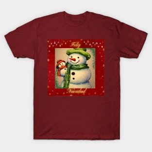 Feliz Navidad de parte del muñeco de nieve y el bebé muñeco de nieve T-Shirt